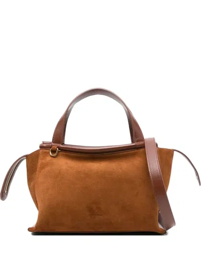 Wandler Ida Suede Top Handle Crossbody Bag In Brown