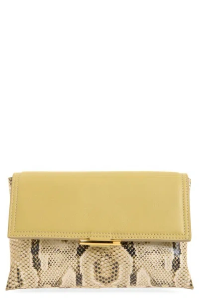 Wandler Ida Trio Colorblock Leather Clutch In Yellow