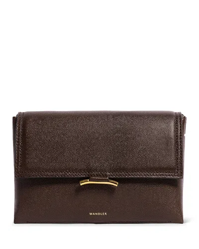 Wandler Ida Trio Mini Leather Crossbody Bag In Brown