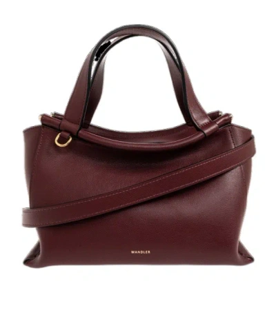 Wandler Ida Zipped Tote Bag In Burgundy