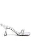Wandler Julio 75mm Rhinestone Mules In Silver