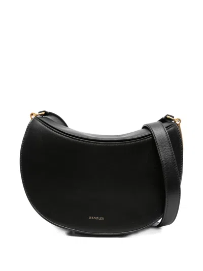 Wandler Kate Crescent-shaped Leather Shoulder Bag In Black