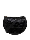 Wandler Kate Crocodile-embossed Shoulder Bag In Black