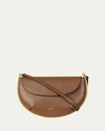 Wandler Kate Mini Flap Leather Crossbody Bag In Saddle