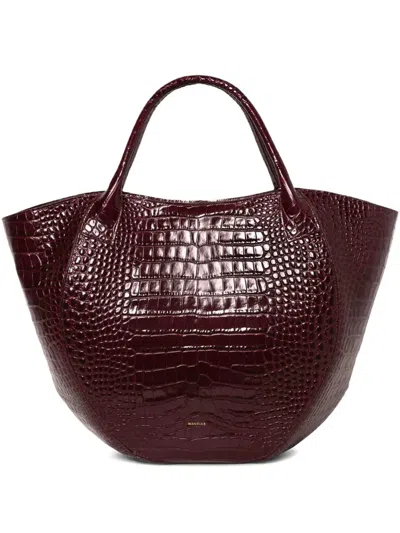 Wandler Large Crocodile-embossed Tote Bag In Red