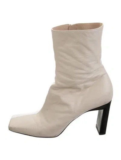 Pre-owned Wandler Leather Boots In Neutrals