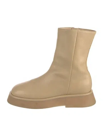 Pre-owned Wandler Leather Boots In Neutrals