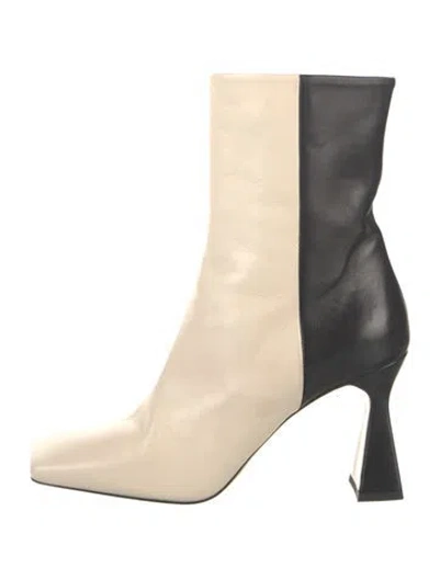 Pre-owned Wandler Leather Colorblock Pattern Boots In Neutrals