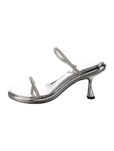 Pre-owned Wandler Leather Crystal Embellishments Slides