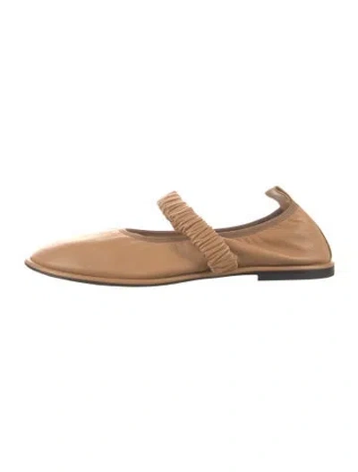 Pre-owned Wandler Leather Mary Jane Flats In Neutral