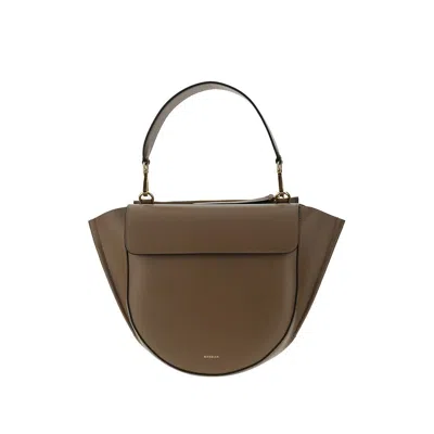 Wandler Leather Medium Hortensia Bag In Grey