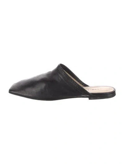 Pre-owned Wandler Leather Mules In Black