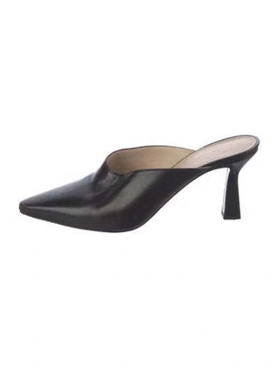 Pre-owned Wandler Leather Mules In Black