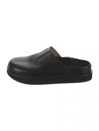 Pre-owned Wandler Leather Mules In Black
