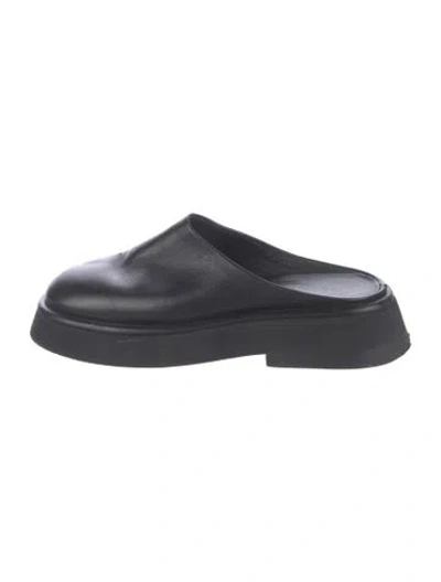 Pre-owned Wandler Leather Mules In Black