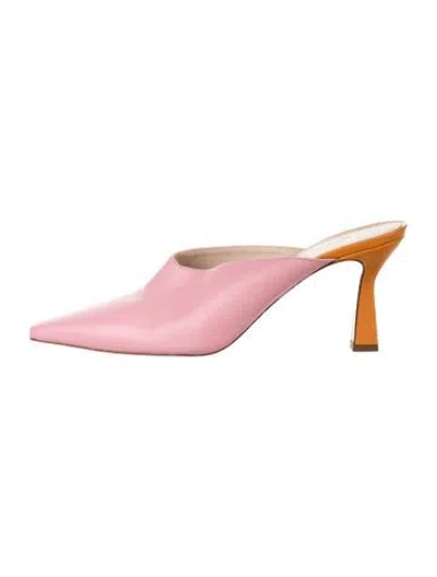 Pre-owned Wandler Leather Mules In Pink