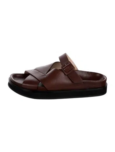 Pre-owned Wandler Leather Sandals In Brown