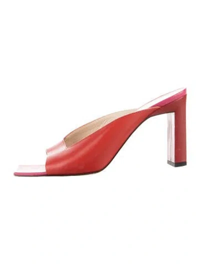Pre-owned Wandler Leather Sandals In Pink/red