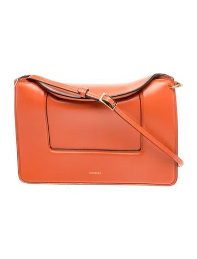 Pre-owned Wandler Leather Shoulder Bag In Brown/orange