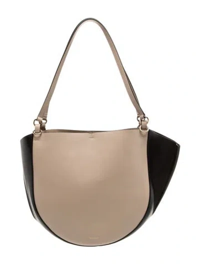 Pre-owned Wandler Leather Shoulder Bag In Neutral