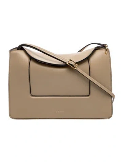 Pre-owned Wandler Leather Shoulder Bag In Neutral