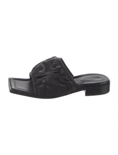 Pre-owned Wandler Leather Slides In Black