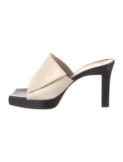 Pre-owned Wandler Leather Slides In Black