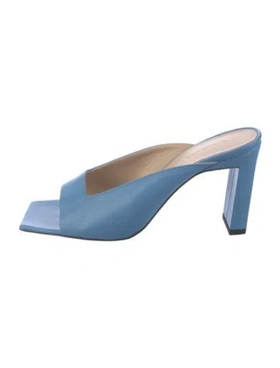 Pre-owned Wandler Leather Slides In Blue