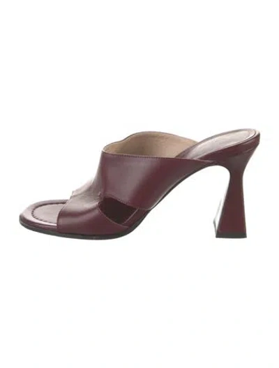Pre-owned Wandler Leather Slides In Burgundy