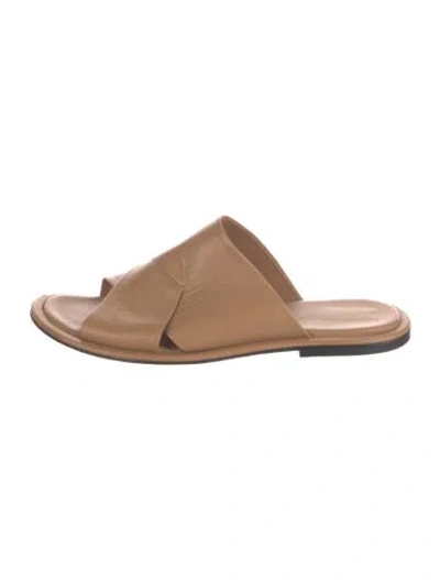 Pre-owned Wandler Leather Slides In Neutrals