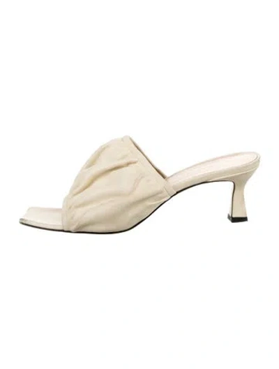 Pre-owned Wandler Leather Slides In Neutrals