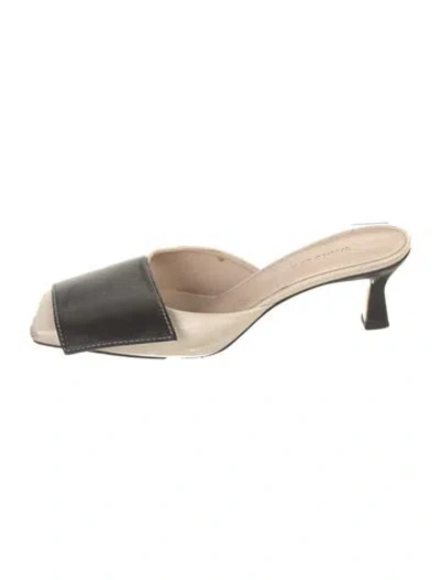 Pre-owned Wandler Leather Slides In White