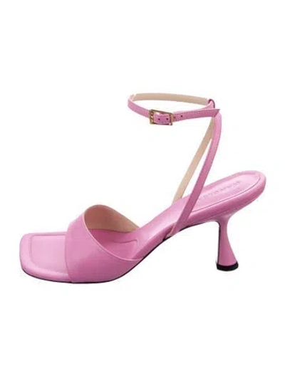 Pre-owned Wandler Leather Slingback Flats In Pink