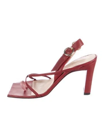 Pre-owned Wandler Leather Slingback Sandals In Red