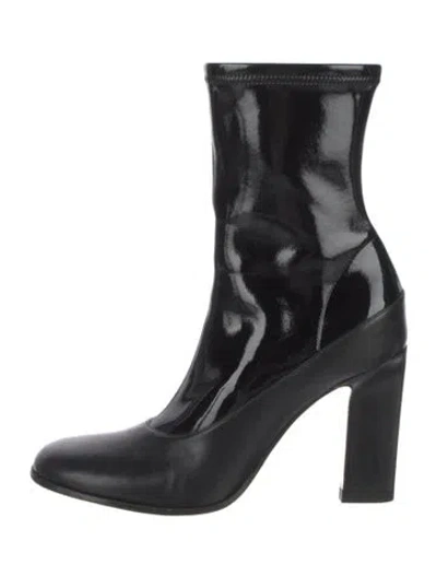 Pre-owned Wandler Leather Sock Boots In Black