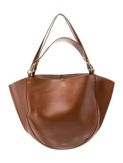 Pre-owned Wandler Leather Top Handle Bag In Brown