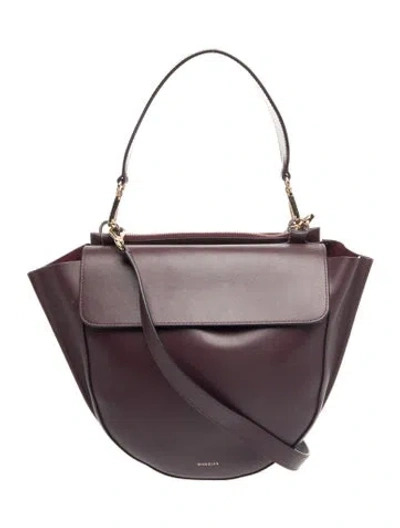 Pre-owned Wandler Leather Top Handle Bag In Burgundy