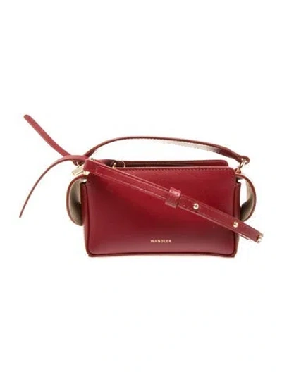 Pre-owned Wandler Leather Top Handle Bag In Burgundy