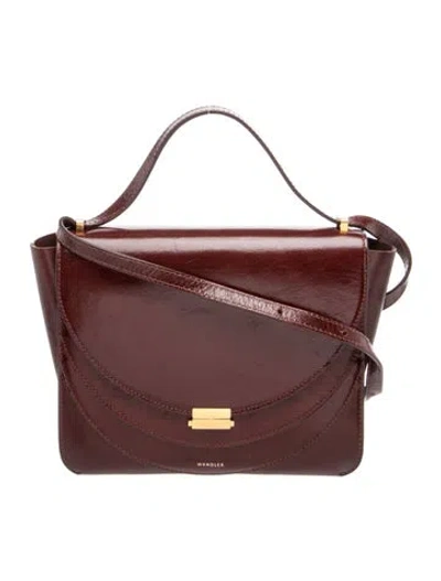 Pre-owned Wandler Leather Top Handle Bag In Burgundy