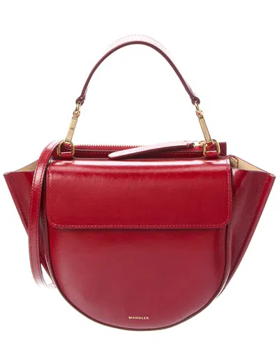 Wandler Leather Top Handle Bag In Cranberry