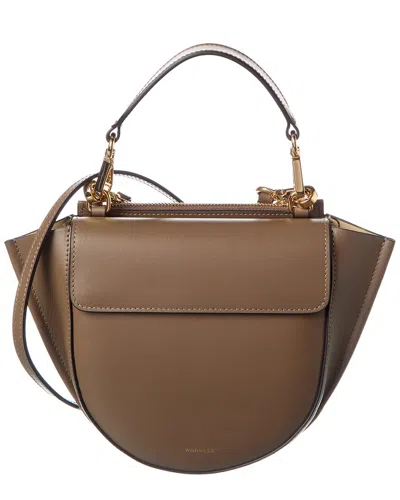 Wandler Leather Top Handle Bag In Grey