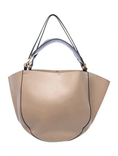 Pre-owned Wandler Leather Top Handle Bag In Neutral