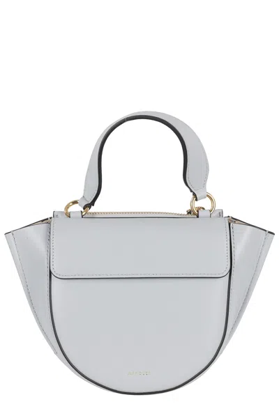 Wandler Light Blue Hortensia Small Removable-strap Leather Handbag In Gray
