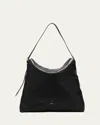 Wandler Marli Fold-over Flap Leather Tote Bag In Black Crust