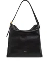 Wandler Marli Fold-over Flap Leather Tote Bag In Black Crust