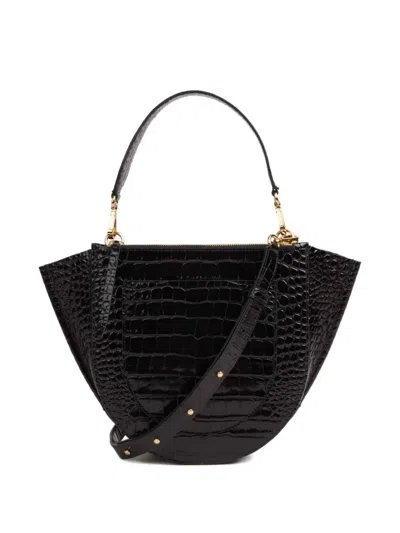 Wandler Medium Hortensia Leather Shoulder Bag In Black