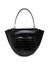 Wandler Mia Crocodile-effect Tote Bag In Black