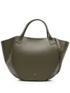 Wandler Mia Leather Tote Bag In Green