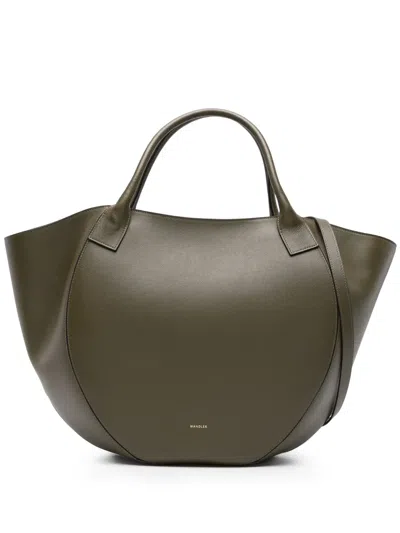 Wandler Mia Leather Tote Bag In Green