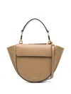 Wandler Structured Vitello Leather Shoulder Bag With Winged Sides In Neutral